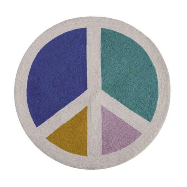 Puesta En Escena 3 ft. Circle Shaped Peace Round Hook Rug PU3124480